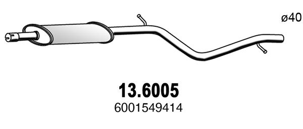 Средний глушитель выхлопных газов ASSO 136005