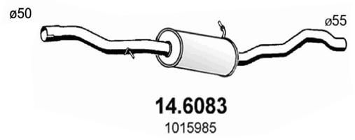 Средний глушитель выхлопных газов ASSO 146083