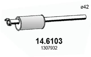 Средний глушитель выхлопных газов ASSO 146103