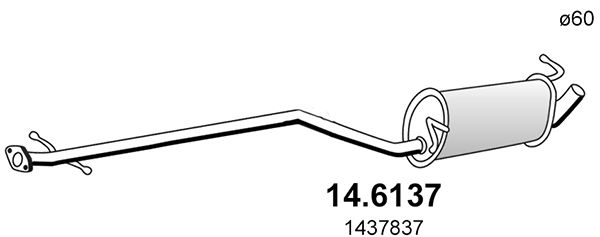 Средний глушитель выхлопных газов ASSO 146137