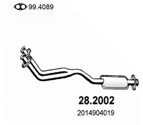 Предглушитель выхлопных газов ASSO 282002
