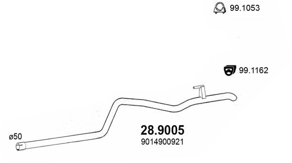 Труба выхлопного газа ASSO 289005