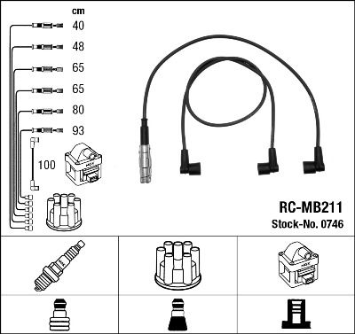Комплект проводов зажигания NGK 0746