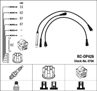 Комплект проводов зажигания NGK 0796