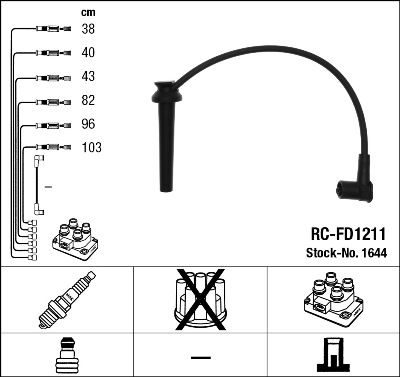 Комплект проводов зажигания NGK 1644