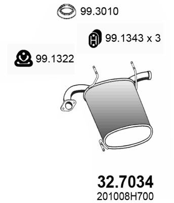Глушитель выхлопных газов конечный ASSO 327034