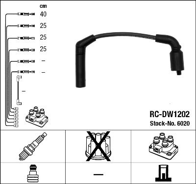 Комплект проводов зажигания NGK 6020