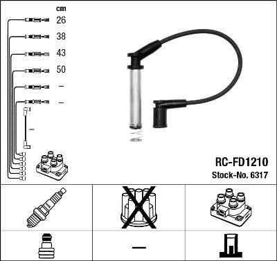 Комплект проводов зажигания NGK 6317