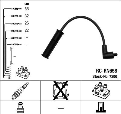Комплект проводов зажигания NGK 7200