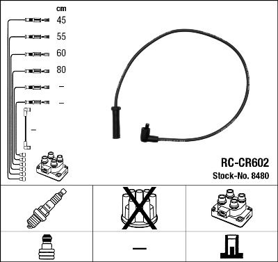 Комплект проводов зажигания NGK 8480