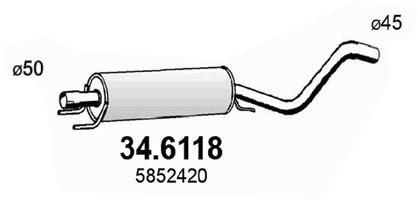 Средний глушитель выхлопных газов ASSO 346118
