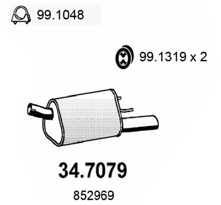 Глушитель выхлопных газов конечный ASSO 347079