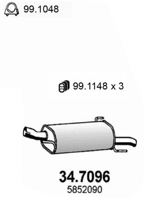 Глушитель выхлопных газов конечный ASSO 347096