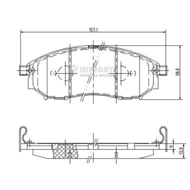 Комплект тормозных колодок, дисковый тормоз NIPPARTS J3601094