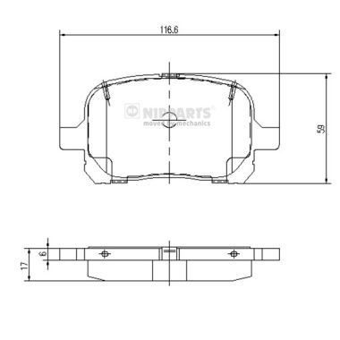 Комплект тормозных колодок, дисковый тормоз NIPPARTS J3602081