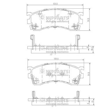 Комплект тормозных колодок, дисковый тормоз NIPPARTS J3603038
