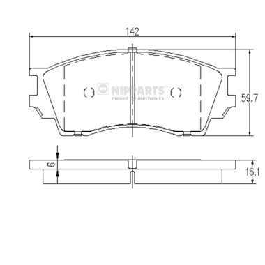 Комплект тормозных колодок, дисковый тормоз NIPPARTS J3603040