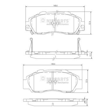 Комплект тормозных колодок, дисковый тормоз NIPPARTS J3604032