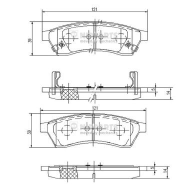 Комплект тормозных колодок, дисковый тормоз NIPPARTS J3610904