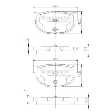 Комплект тормозных колодок, дисковый тормоз NIPPARTS J3611021