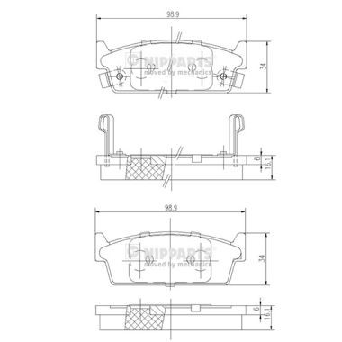 Комплект тормозных колодок, дисковый тормоз NIPPARTS J3611024