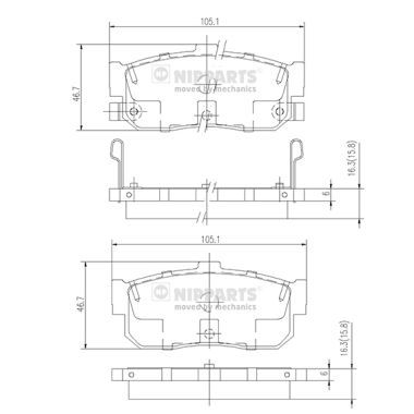 Комплект тормозных колодок, дисковый тормоз NIPPARTS J3611034