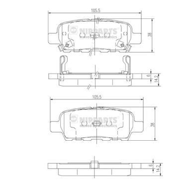 Комплект тормозных колодок, дисковый тормоз NIPPARTS J3611044