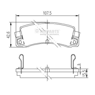 Комплект тормозных колодок, дисковый тормоз NIPPARTS J3612008