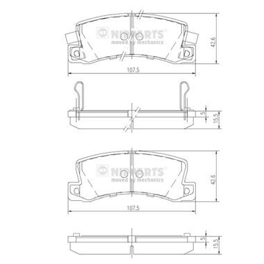 Комплект тормозных колодок, дисковый тормоз NIPPARTS J3612013