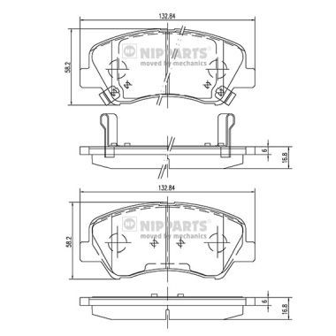 Комплект тормозных колодок, дисковый тормоз NIPPARTS N3600550