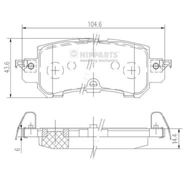 Комплект тормозных колодок, дисковый тормоз NIPPARTS N3613026