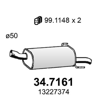 Глушитель выхлопных газов конечный ASSO 347161