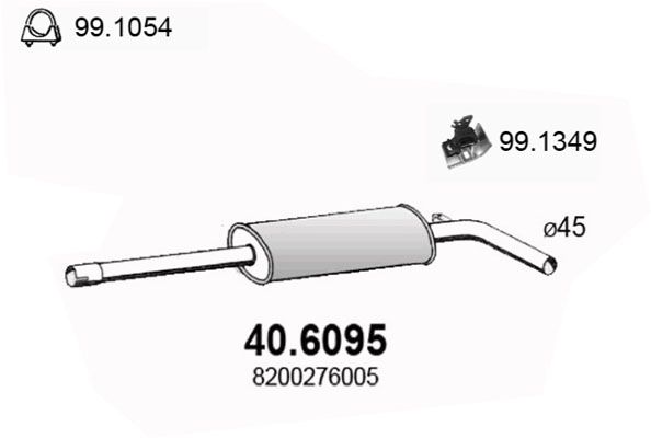 Средний глушитель выхлопных газов ASSO 406095