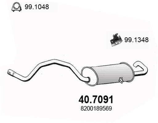 Глушитель выхлопных газов конечный ASSO 407091