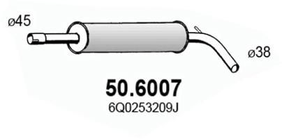 Средний глушитель выхлопных газов ASSO 506007