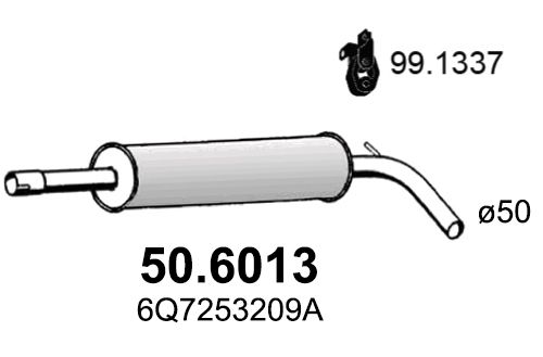 Средний глушитель выхлопных газов ASSO 506013