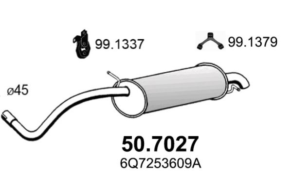 Глушитель выхлопных газов конечный ASSO 507027