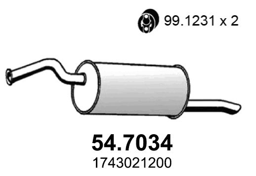 Глушитель выхлопных газов конечный ASSO 547034