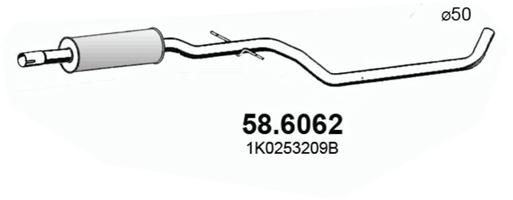 Средний глушитель выхлопных газов ASSO 586062
