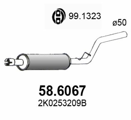 Средний глушитель выхлопных газов ASSO 586067