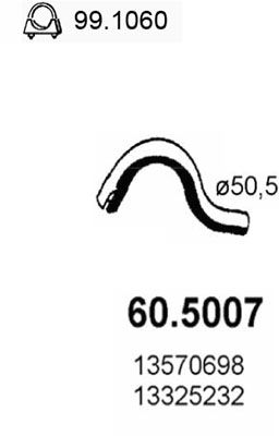 Труба выхлопного газа ASSO 605007