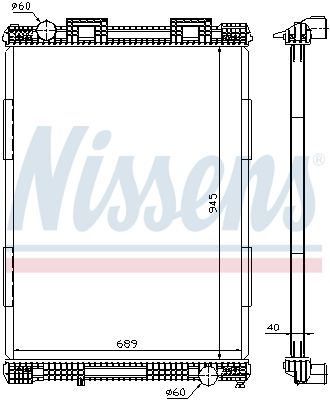 Радиатор, охлаждение двигателя NISSENS 628700