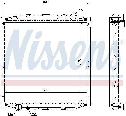 Радиатор, охлаждение двигателя NISSENS 62880A