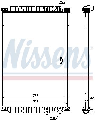 Радиатор, охлаждение двигателя NISSENS 637780