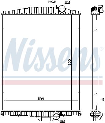Радиатор, охлаждение двигателя NISSENS 654630