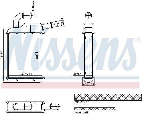 Теплообменник, отопление салона NISSENS 707279