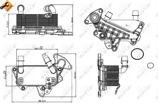 Масляный радиатор, автоматическая коробка передач NRF 31264
