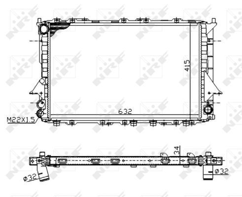 Радиатор, охлаждение двигателя NRF 51320A