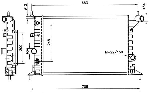 Радиатор, охлаждение двигателя NRF 519516