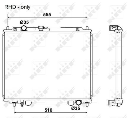 Радиатор, охлаждение двигателя NRF 53666